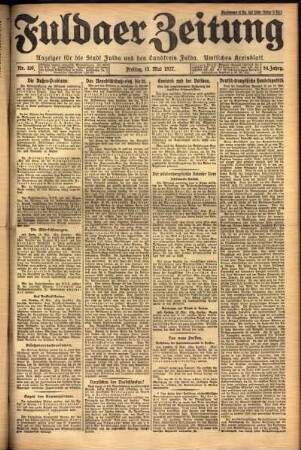 Ausgabe vom Freitag, den 13. Mai 1927.