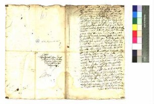 Hans Konrad von Hürnheim zu Wöllstein verleiht dem Endriss Ehinger zu Abtsgmünd (=Abhsgmündt) ein dortiges Gut zu Lehen. (unbeglaubigt)