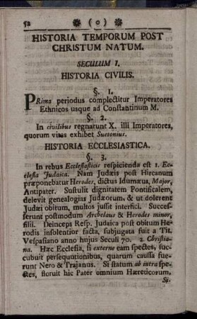 Historia Temporum Post Christum Natum.