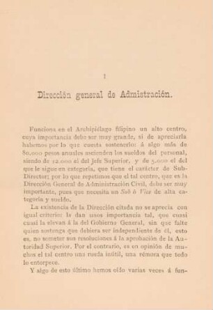 I Dirección general de Administración