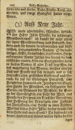 (3) Aufs Neue Jahr