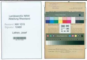 Entnazifizierung Josef Lethen , geb. 22.02.1904 (Schweisser)
