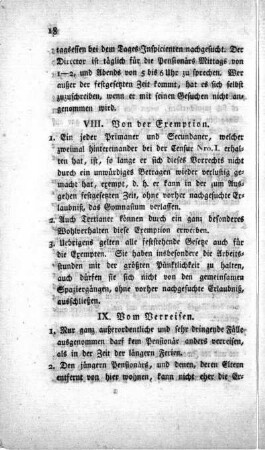 IX. Vom Verreisen