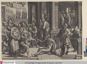 [Die Apostel Petrus und Johannes heilen den Gichtbrüchigen; Apostles Peter and John healing the paralytic]