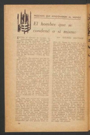 El hombre que se condenó a sí mismo : Procesos que apasionaron al mundo