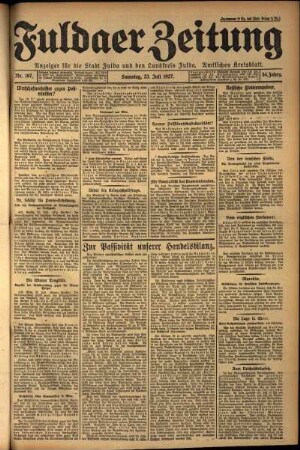 Ausgabe vom Samstag, den 23. Juli 1927.