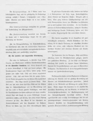 III. Die sanitäre und hygienische Einrichtung.