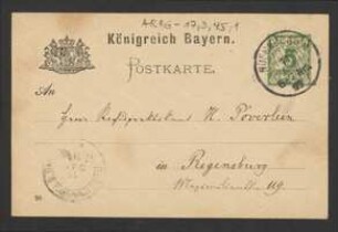 Brief von Münderlein an Hermann Poeverlein