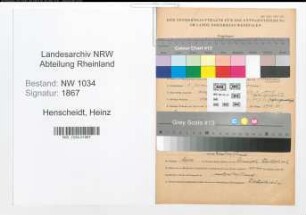 Entnazifizierung Heinz Henscheidt , geb. 03.01.1913 (Hauptfeldwebel)