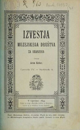 Izvestja Muzejskega Društva za Kranjsko : izdal Društveni Odbor. 4. 1894, Se . 6