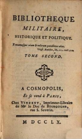 Bibliotheque Militaire, Historique Et Politique, 2