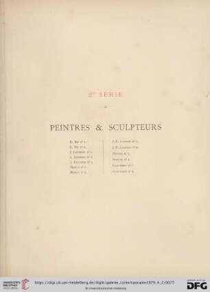 2me Série: Peintres & Sculpteurs