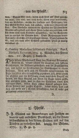 Preisschrift, wie die Feuerlöschanstalten in den kleinen Städten und auf den Dörfern zu verbessern sind.