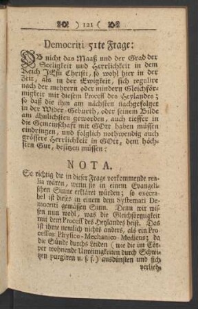 Democriti 51te Frage - Democriti 100te Frage