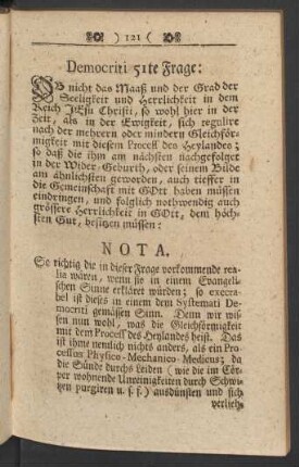 Democriti 51te Frage - Democriti 100te Frage