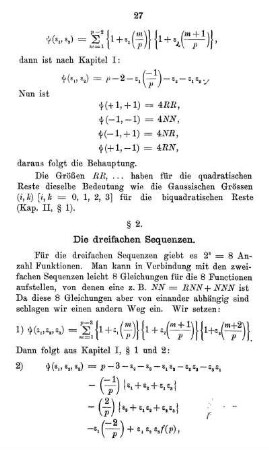 § 2. Die dreifachen Sequenzen.