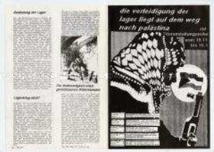Flugblatt zur Vorstellung einer Veranstaltungsreihe zur Palästina-Frage