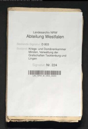 Mühlenregister des Kirchspiels Lienen