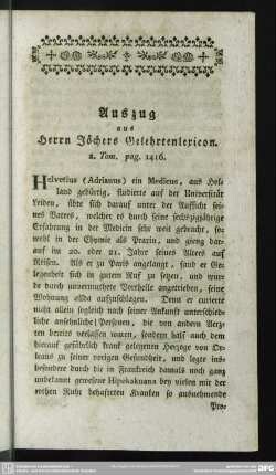 Auszug aus Herrn Jöchers Gelehrtenlexicon. 2. Tom. pag. 1416