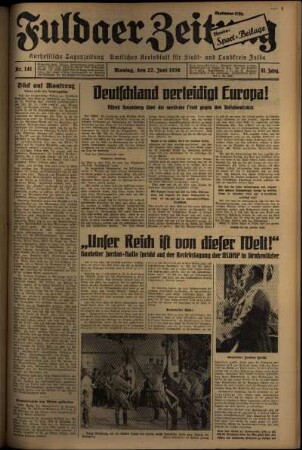 Ausgabe vom Montag, den 22. Juni 1936.