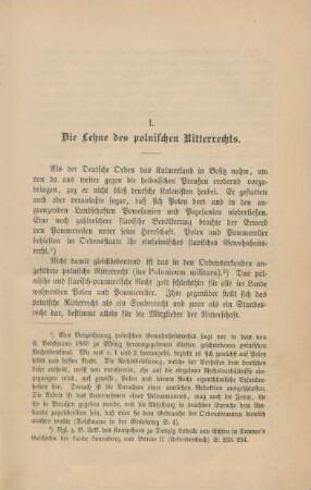 I. Die Lehne des polnischen Ritterrechts.