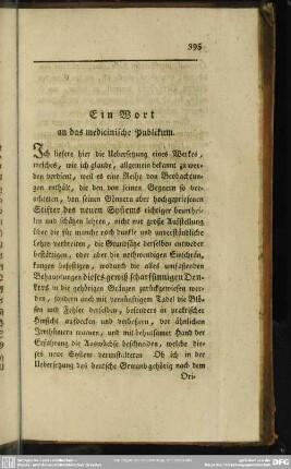 Ein Wort an das medicinische Publikum