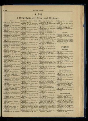 Verzeichnis der Ärzte und Ärztinnen