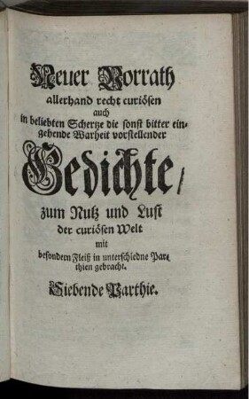 Siebende Parthie.