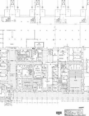 Stuttgart Hbf: EG zw.Mitteleingang-Kleine Schalterhalle Grundriss Straßenehöhe Arkadenbau