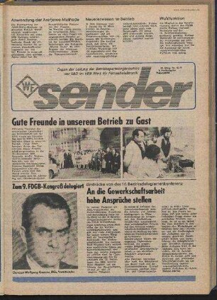 Betriebszeitung 'WF-Sender', Nr.12/1977 (1. Aprilausgabe 1977)