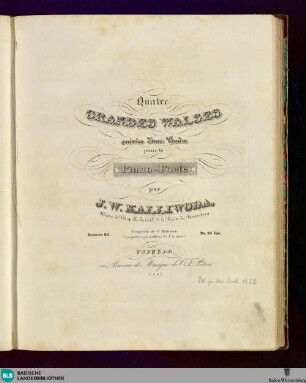 Quatre grandes walses suivies d'une Coda : pour le piano-forte; oeuvre 81