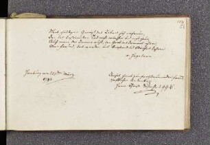 Heinrich Christian Schacht. – Incipit: Mit schuldigem Genuß des Lebens uns erfreun. – Hamburg, 23.03.1793