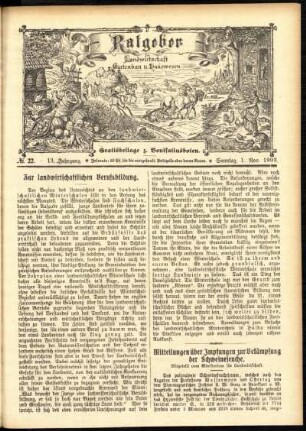 Ausgabe vom Sonntag, den 01. November 1903.