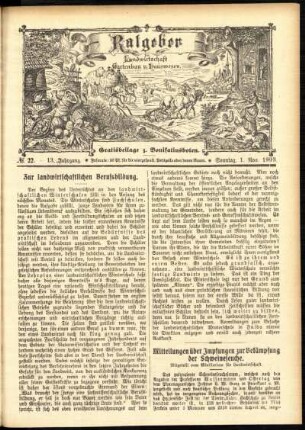 Ausgabe vom Sonntag, den 01. November 1903.