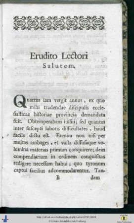 Erudito Lectori Salutem.