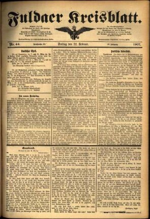 Ausgabe vom Freitag, den 22. Februar 1907.