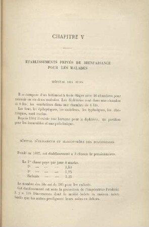 Chapitre V. Etablissements privés de bienfaisance pour les malades