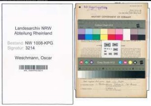 Entnazifizierung Oscar Weschmann , geb. 23.12.1885 (Landwirt)