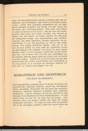 Romantisch und dionysisch / Kurt Hildebrandt
