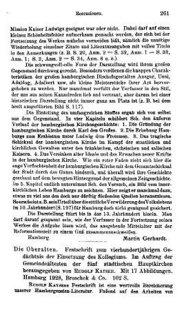 Die Oberalten, Festschrift zum vierhundertjährigen Gedächtnis der Einsetzung des Kollegiums, hrsg. von Rudolf Kayser : Hamburg, Broschek, 1928