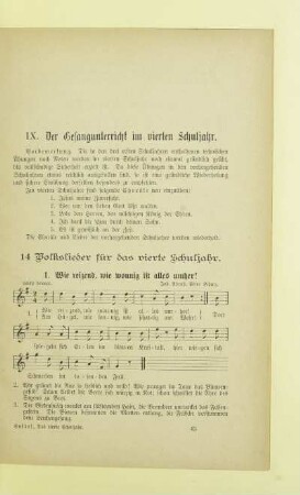 IX. Der Gesangsunterricht im vierten Schuljahr