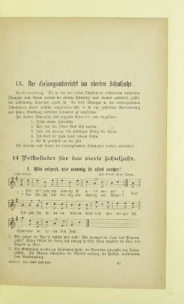 IX. Der Gesangsunterricht im vierten Schuljahr