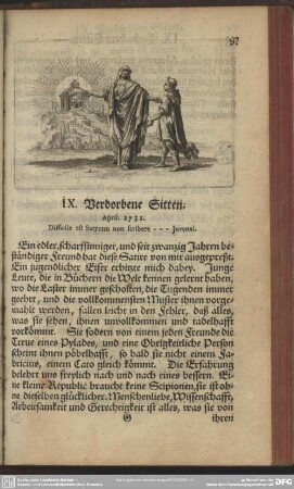 IX. Verdorbene Sitten. April 1731