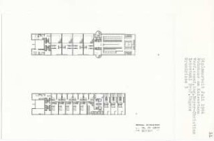 Wohn- und Geschäftshaus am Kaiserdamm, Berlin-Charlottenburg (Diplomarbeit bei Oswald Mathias Ungers): Atelier, Wohnteil, Grundrisse