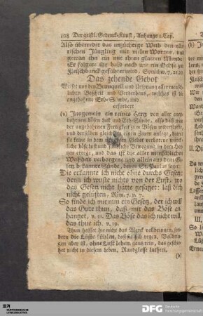 Das zehende Gebot