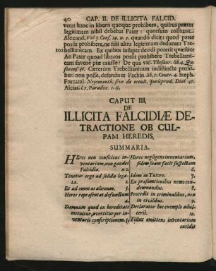 Caput III. De Illicita Falcidiae Detractione Ob Culpam Heredis.