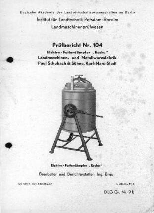 Elektro-Futterdämpfer „Eschu"