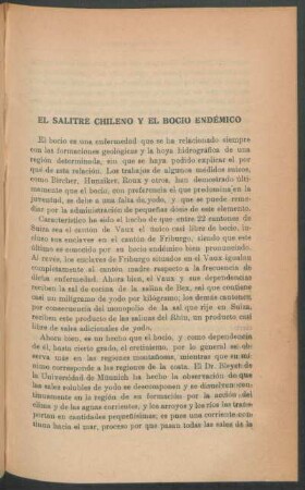 El salitre chileno y el bocio endémico
