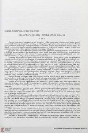 Bibliografia polskiej historii sztuki 1945-1960: część I