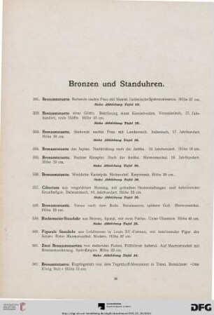 Bronzen und Standuhren (Nr. 551-582)
